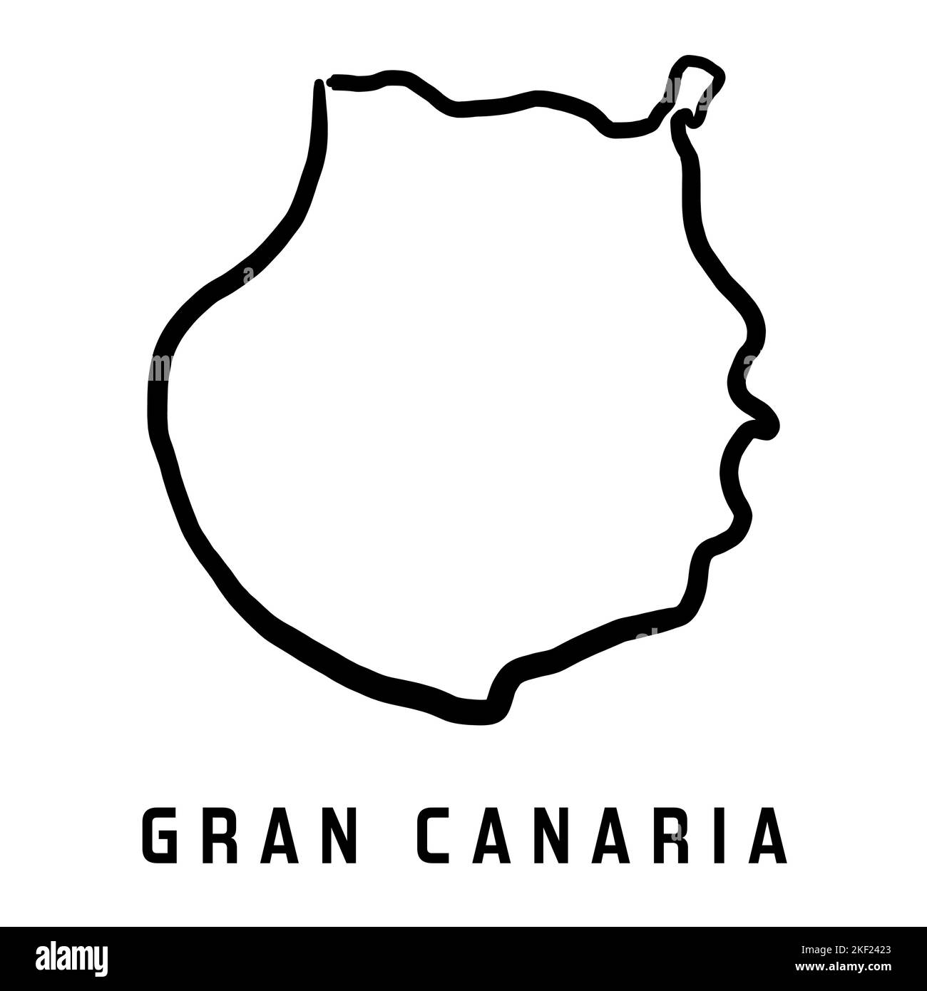 Mapa de la isla de Gran Canaria (Gran Canaria) Esquema sencillo. Mapa de estilo simplificado dibujado a mano por vectores. Ilustración del Vector