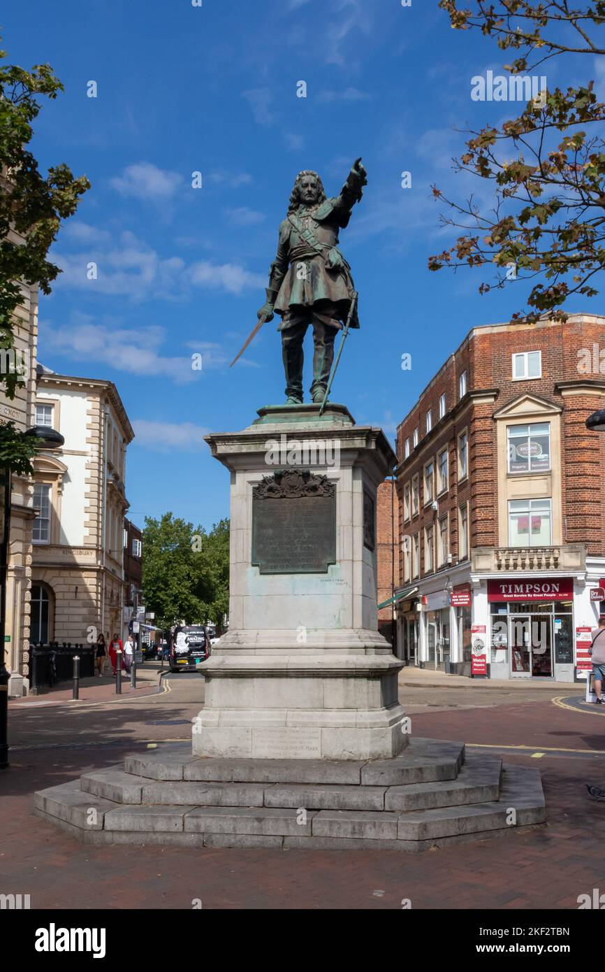 Estatua de John Hampden, Aylesbury, Buckinghamxhire, Inglaterra Foto de stock