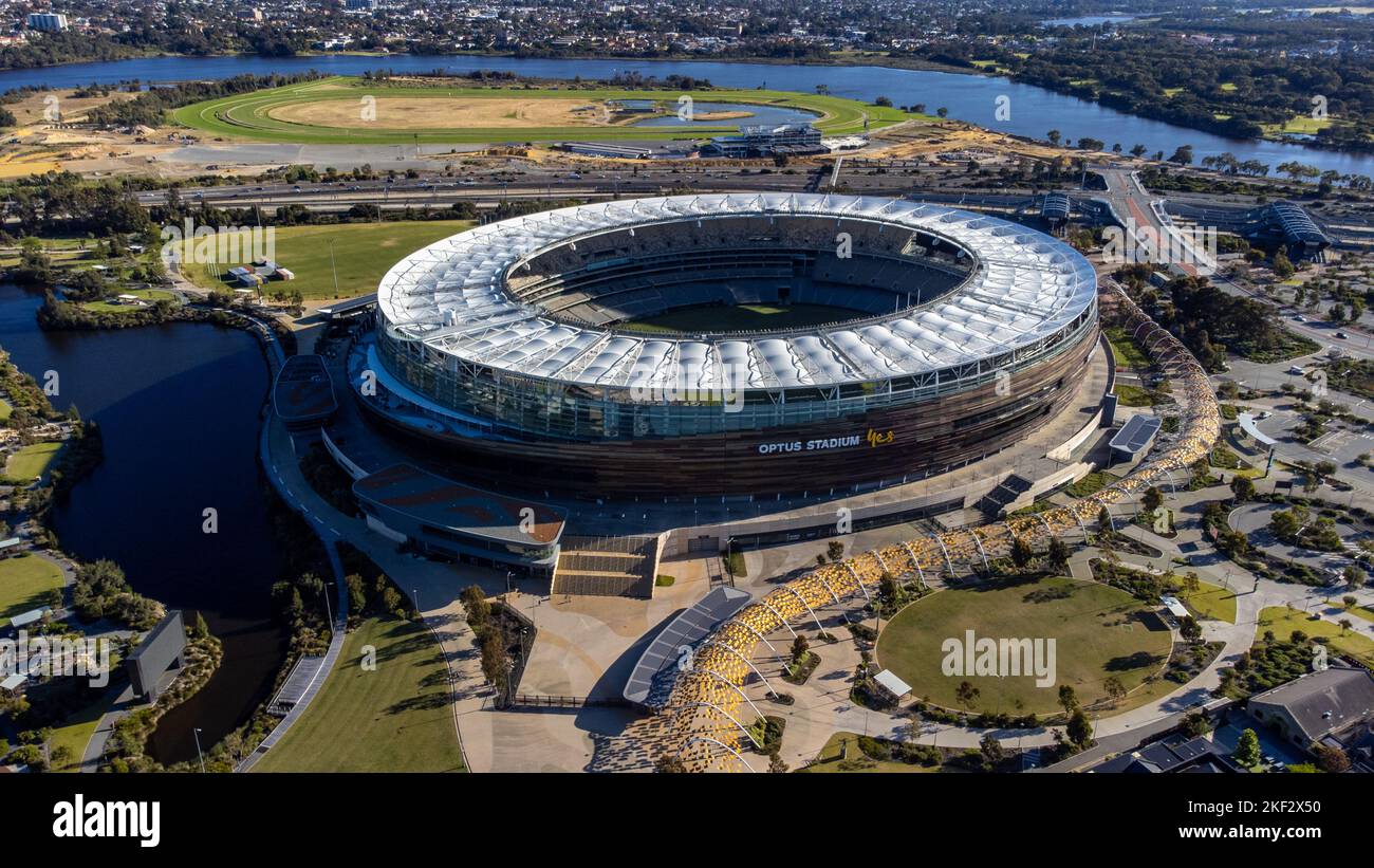 Optus Stadium o Perth Stadium, Perth, WA, Australia Foto de stock