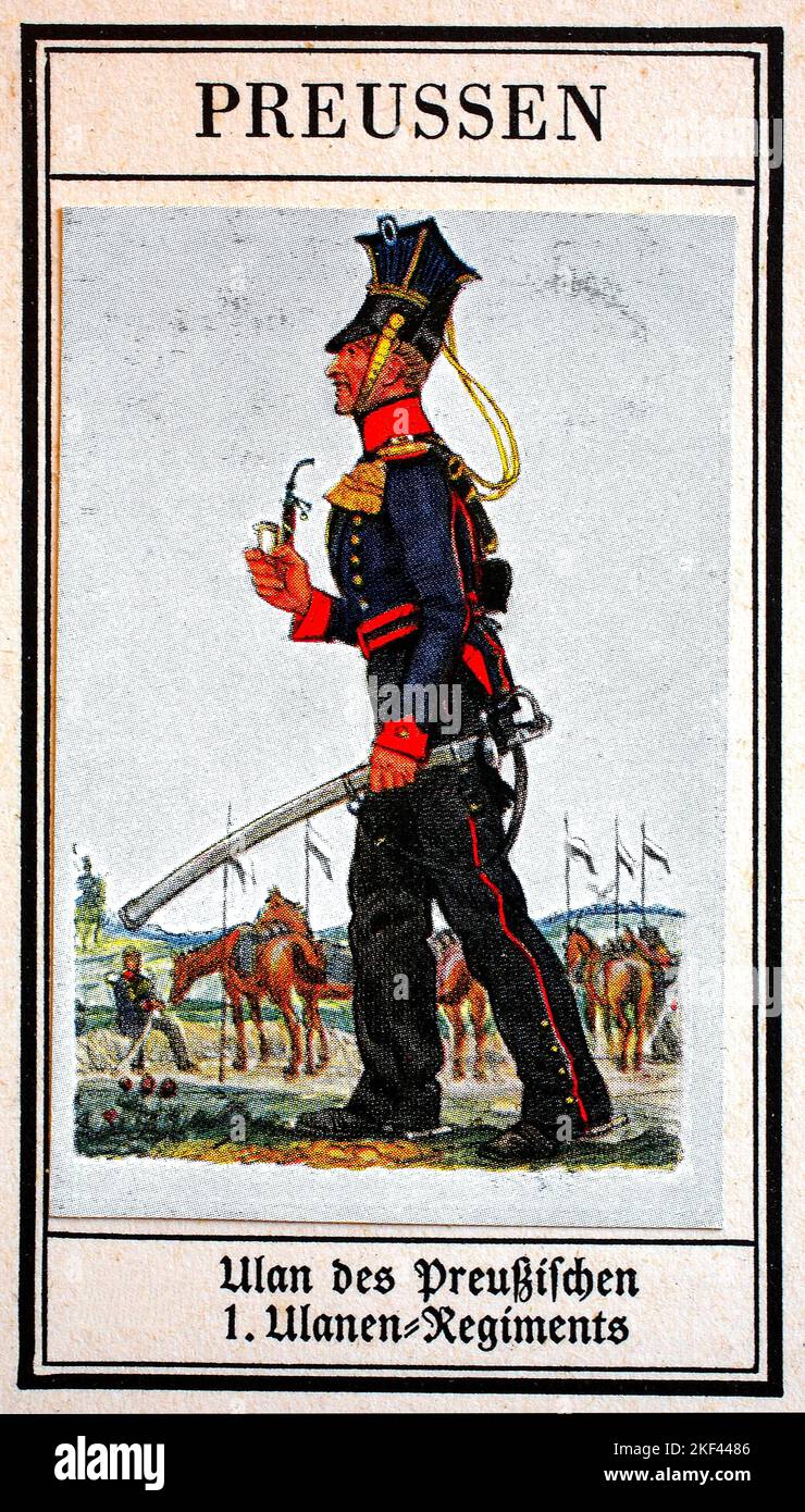 Uniformes alemanes del siglo 19th, Líneas Caballería Prusia, Uhlan