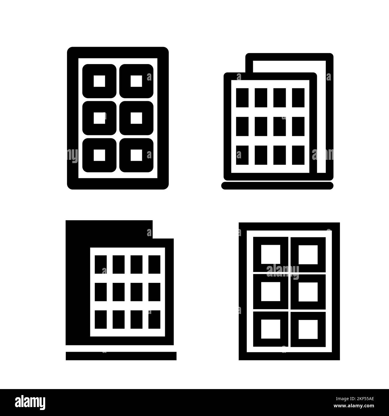 Icono de ventana y puerta. Ilustración vectorial aislada sobre un fondo blanco. Símbolo de calidad superior. Signo vectorial para aplicaciones móviles y sitios web Ilustración del Vector