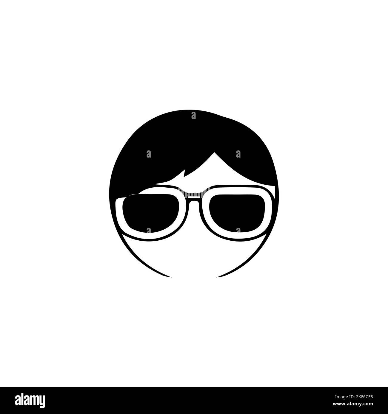 Icono de incógnito Hombre Mujer cara con gafas Negro y Blanco Vector Gráfico. Línea de agente espía y glifo icono, seguridad y detective, hacker Ilustración del Vector