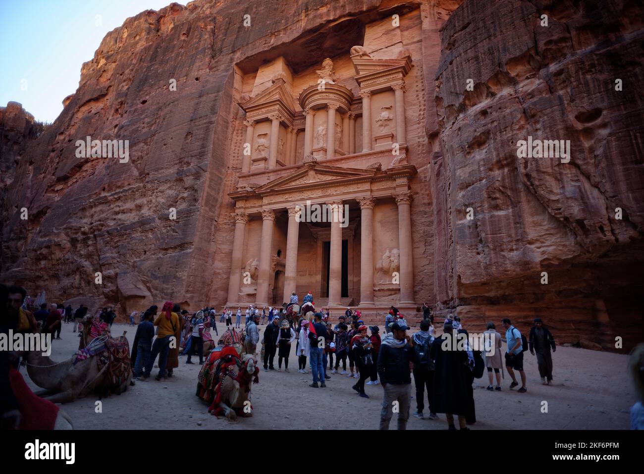 Patrimonio de la Humanidad de la antigua ciudad de Petra en Jordania. Foto de stock