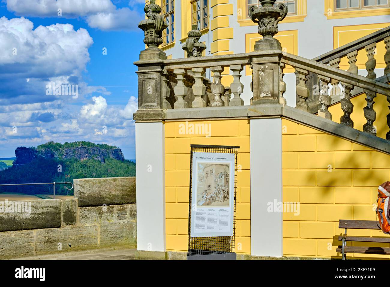Castillo de Fredericks, Fortaleza de Königstein, Königstein, Suiza sajona, Sajonia, Alemania. Foto de stock
