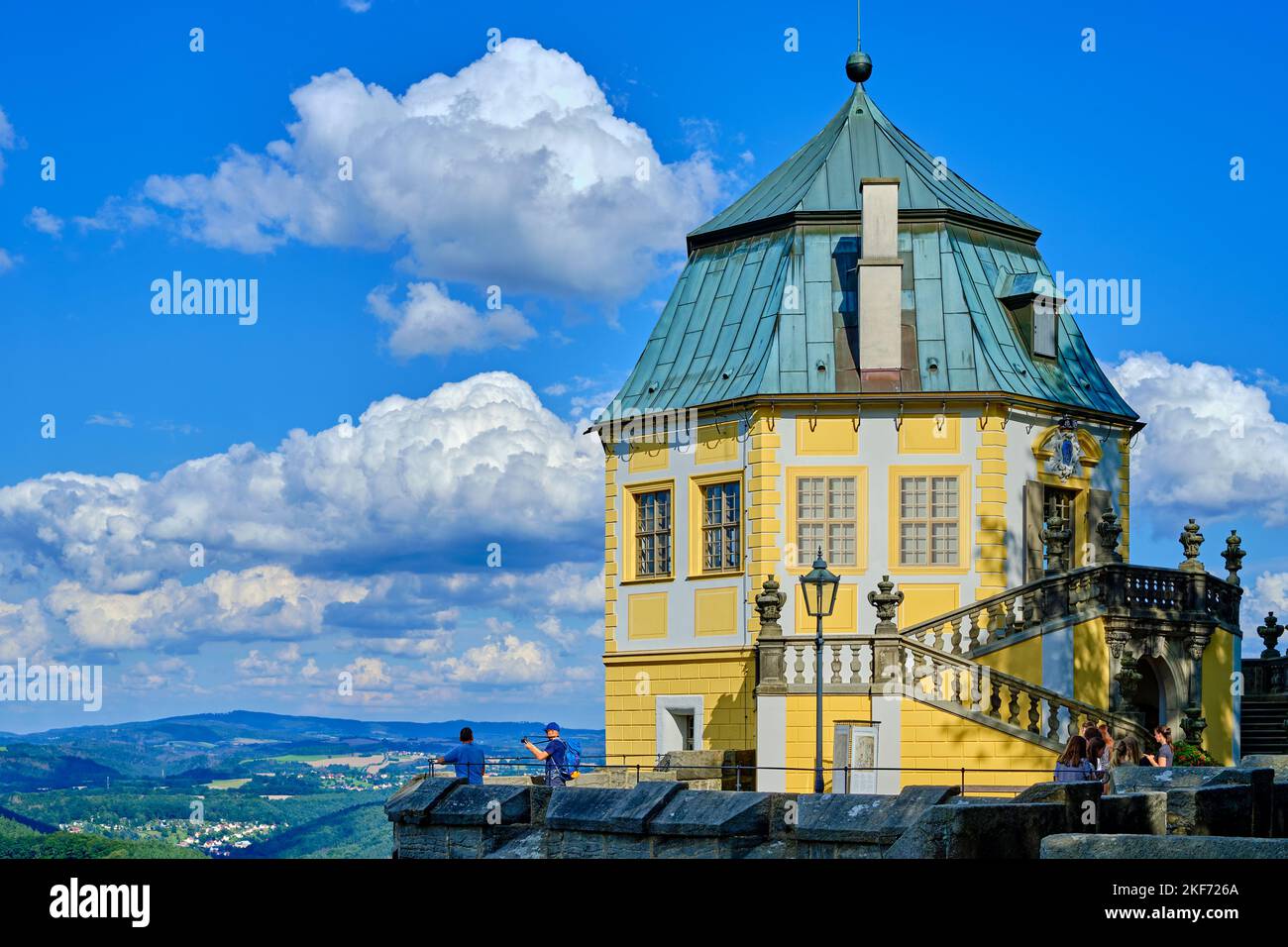 Castillo de Fredericks, Fortaleza de Königstein, Königstein, Suiza sajona, Sajonia, Alemania. Foto de stock