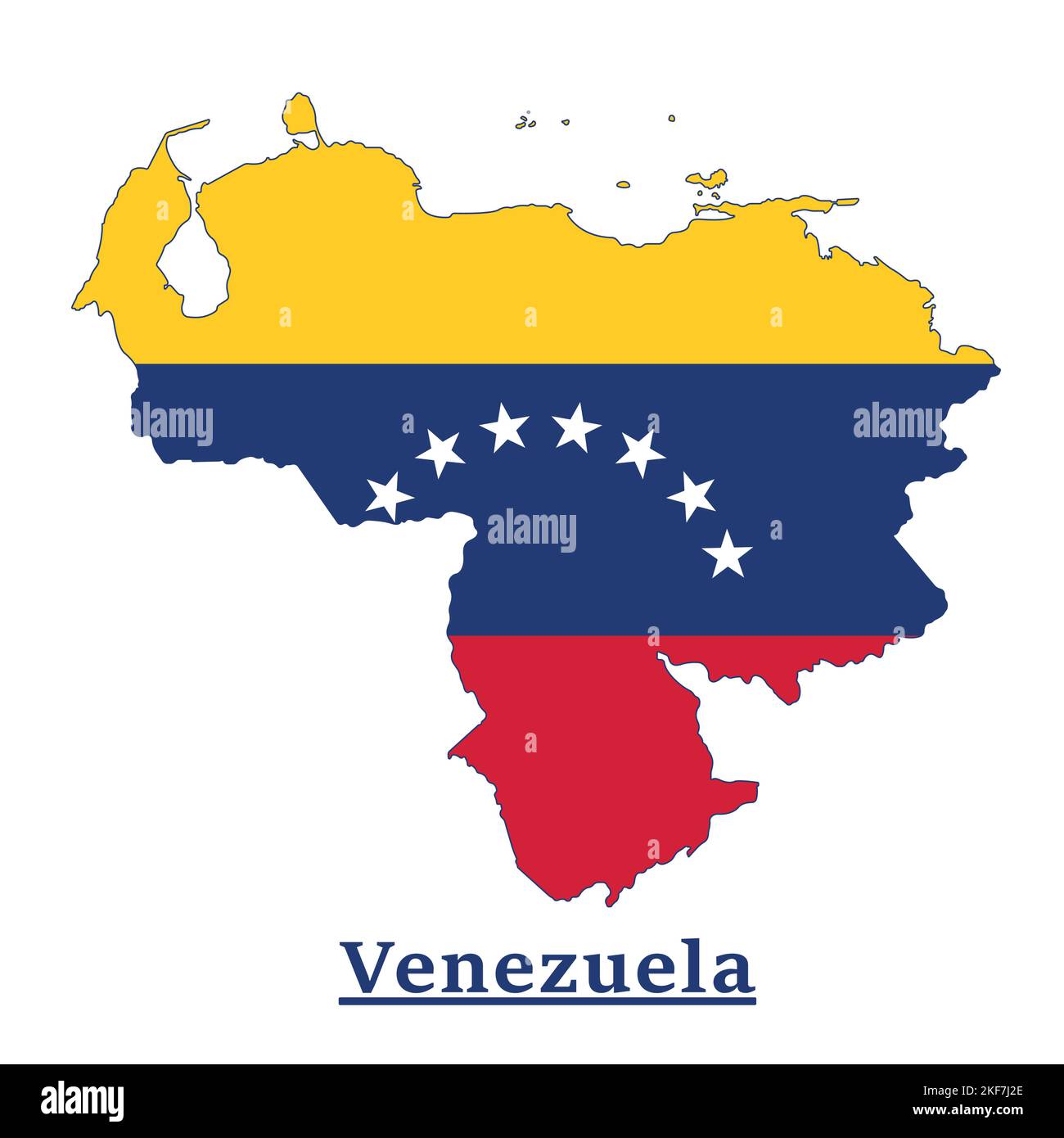 Venezuela map Imágenes vectoriales de stock - Alamy