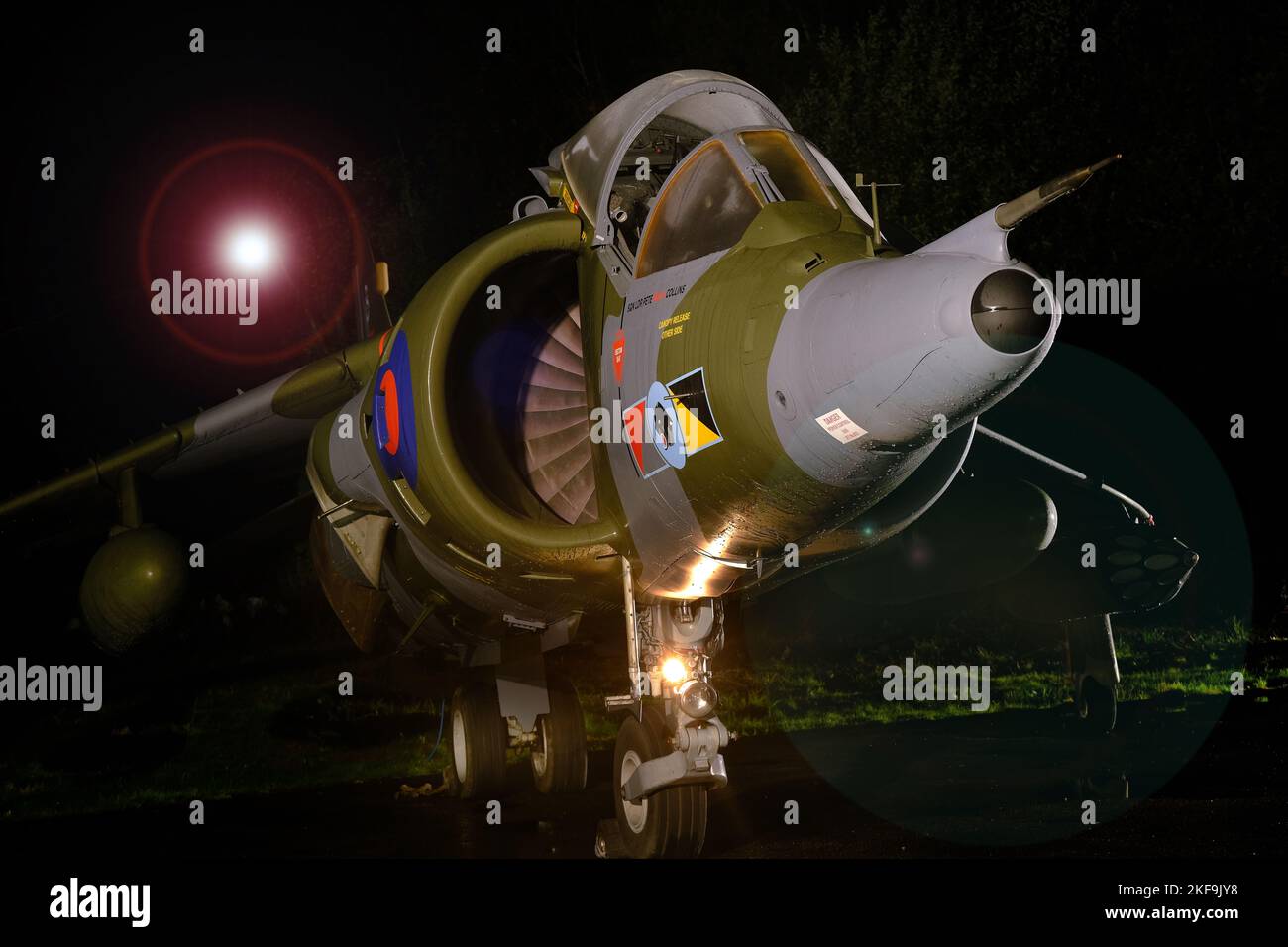 El Hawker Siddeley Harrier es un avión militar británico. Esto es un GR3. Foto de stock