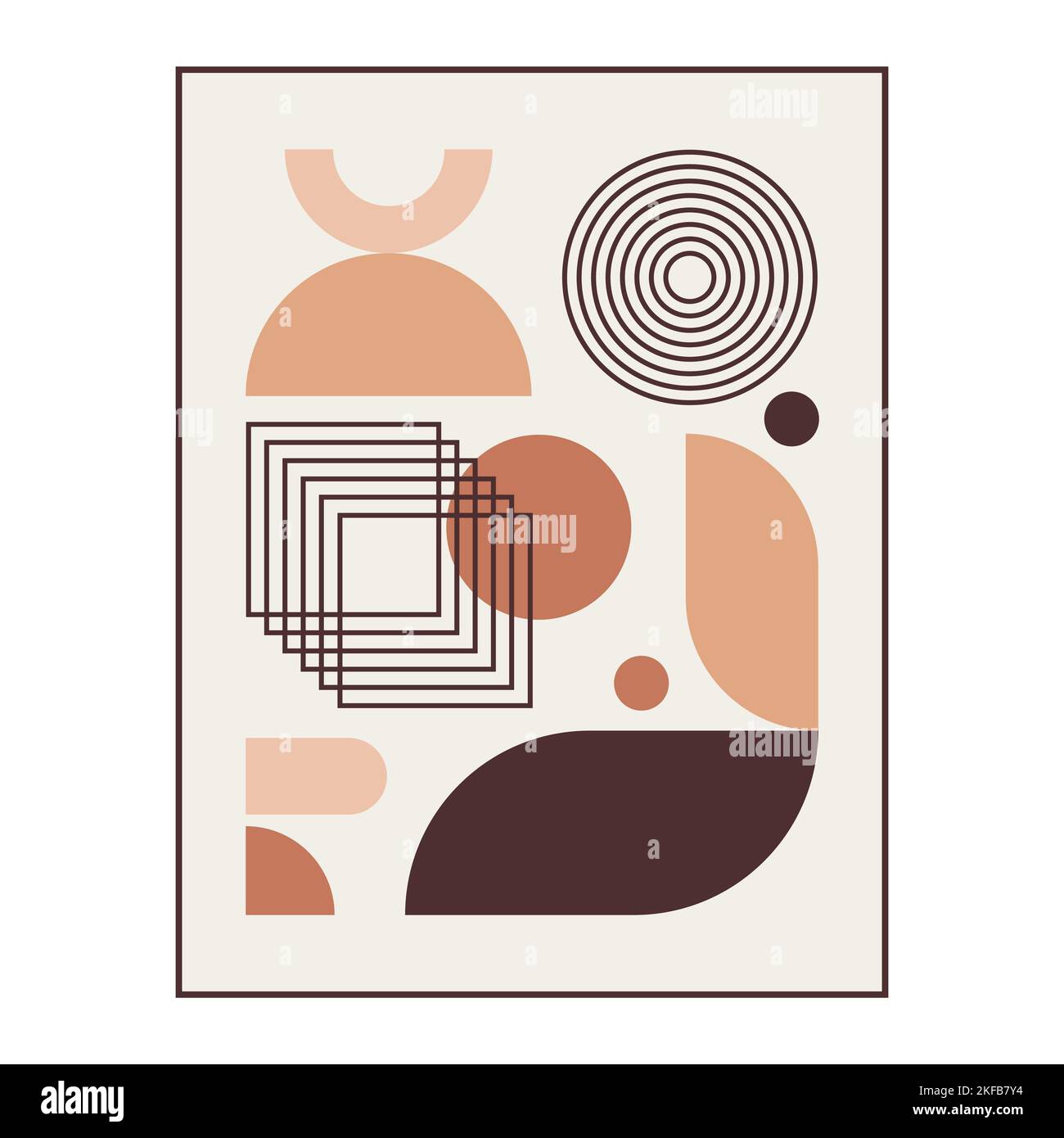 Póster geométrico Bauhaus con formas abstractas. Ilustración del Vector