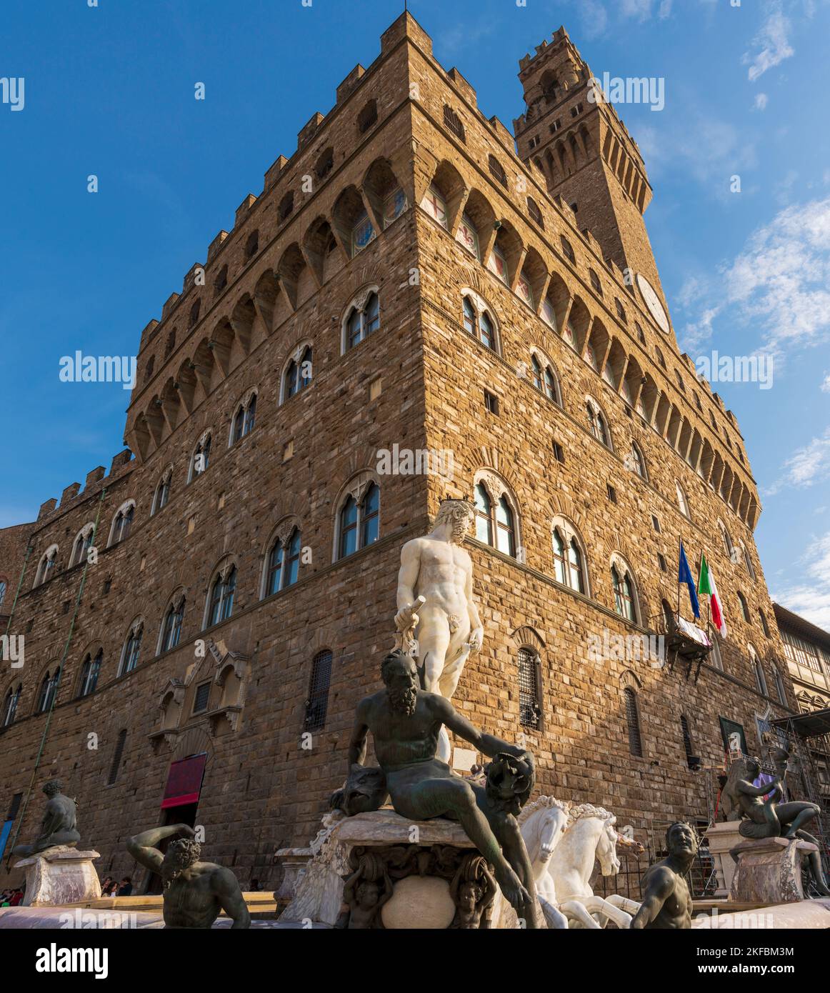 Florencia, provincia de Florencia, Toscana - Italia, 15-10-2022. Palazzo Vecchio en la Piazza della Signoria. Foto de stock