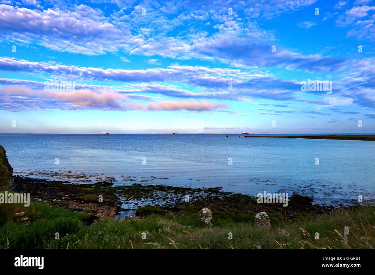 Swanbister Bay en Orkney Mainland Foto de stock