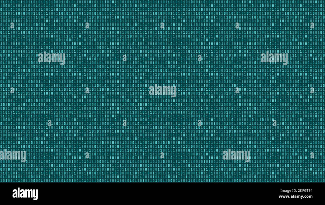Patrón de datos del ordenador. Fondo vectorial integrado de código binario. Textura azul de cifrado Zero One. Ilustración del Vector