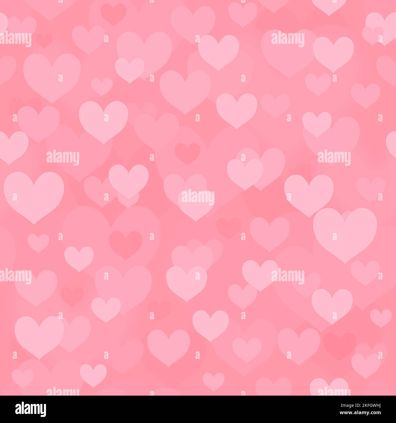 Patrón de corazones. Día de San Valentín fondo rosa. Textura de corazón vectorial sin costuras. Ilustración del Vector