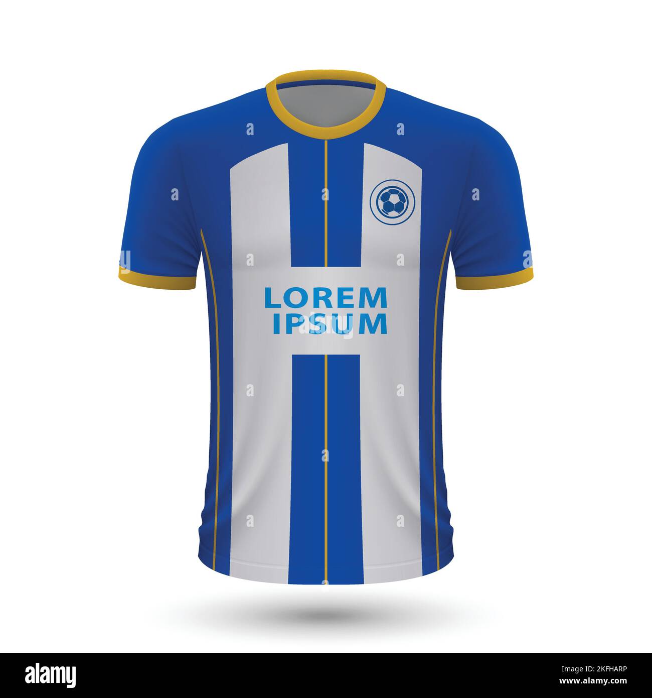 Camiseta de fútbol realista Brighton, plantilla de camiseta para la