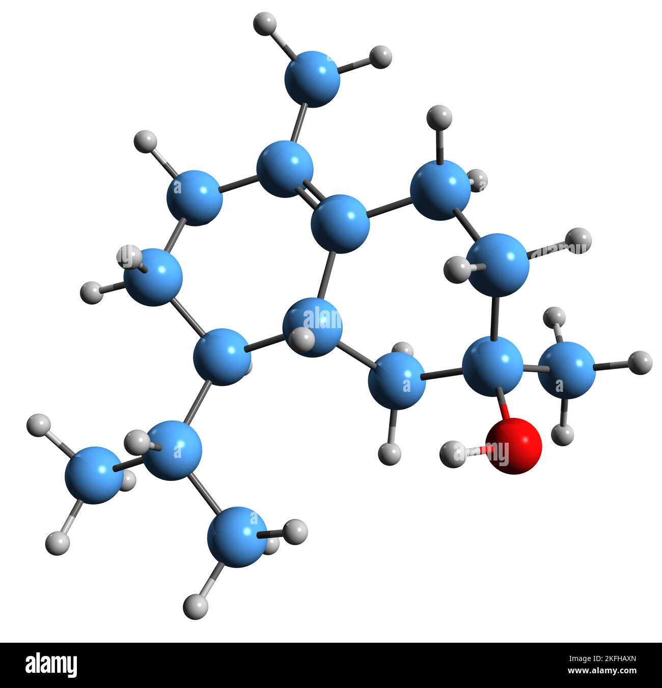 3D imagen de la fórmula esquelética deltaCadinol estructura química