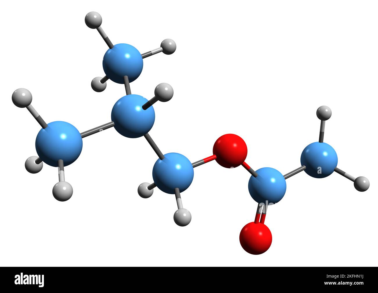 3D imagen del acetato de isobutilo Fórmula esquelética estructura