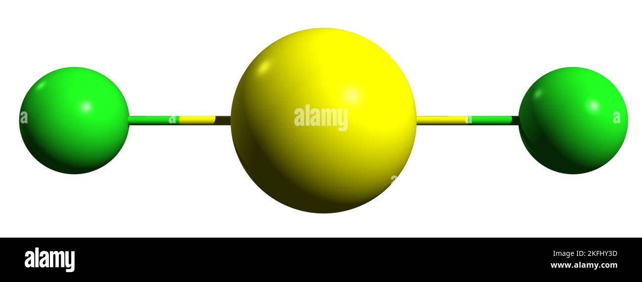 3D imagen de la fórmula esquelética del cloruro de calcio - estructura química molecular del dicloruro de calcio aislado sobre fondo blanco Foto de stock