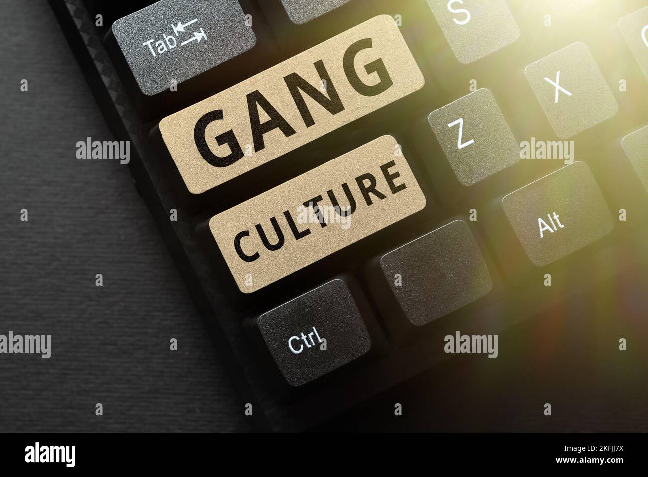 Leyenda de texto que presenta la cultura de pandillas. Concepto