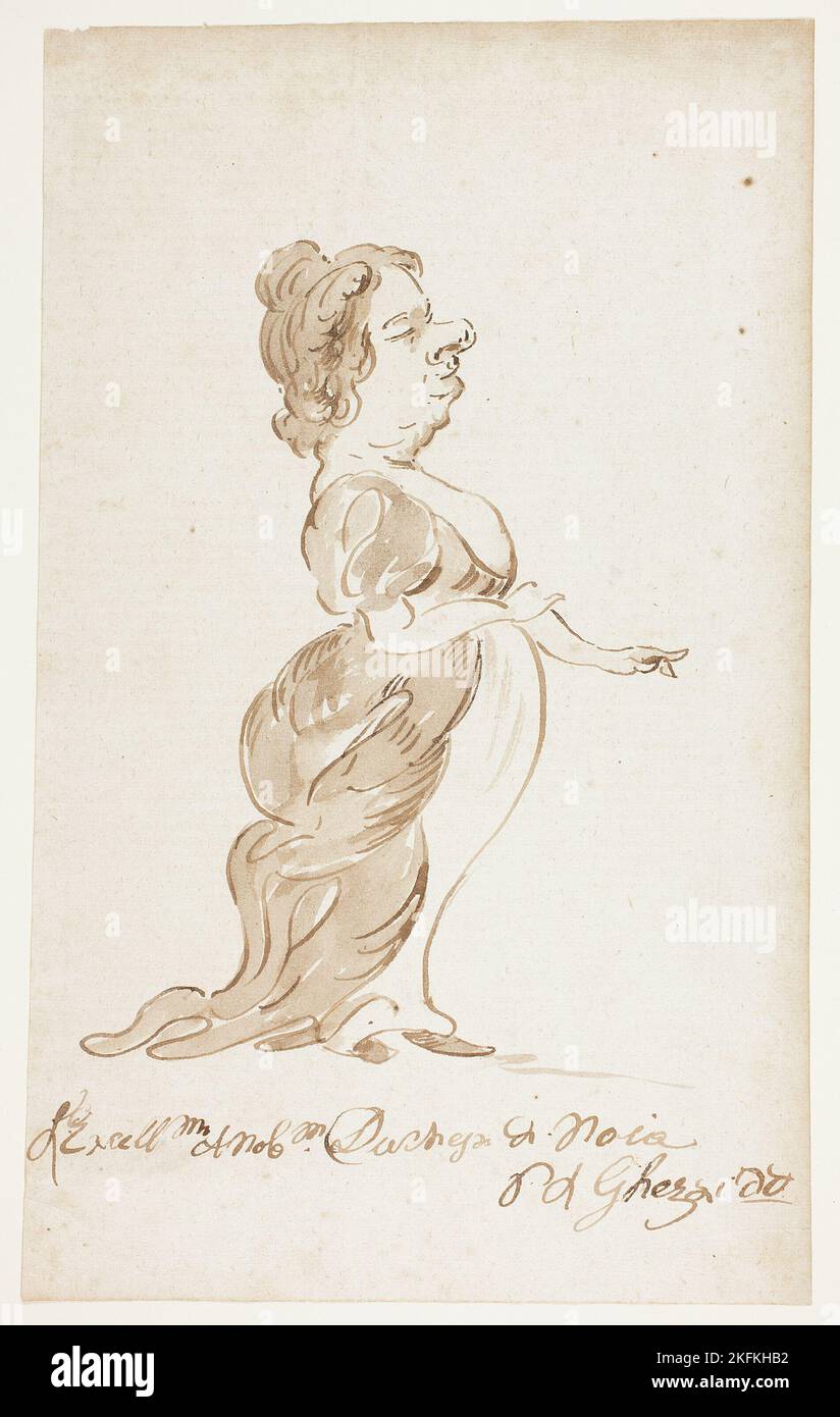 La Duquesa de Noia, 1694-1755. Atribuido a Pier Leone Ghezzi. Foto de stock