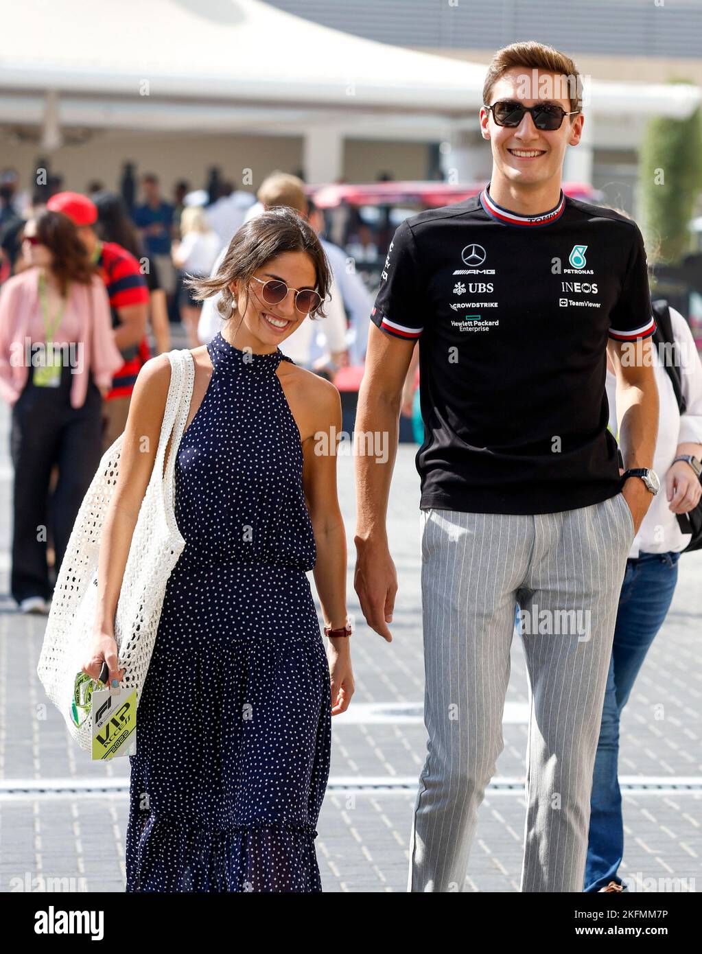 63 Russell (GBR, MercedesAMG Petronas F1 Team) y su novia