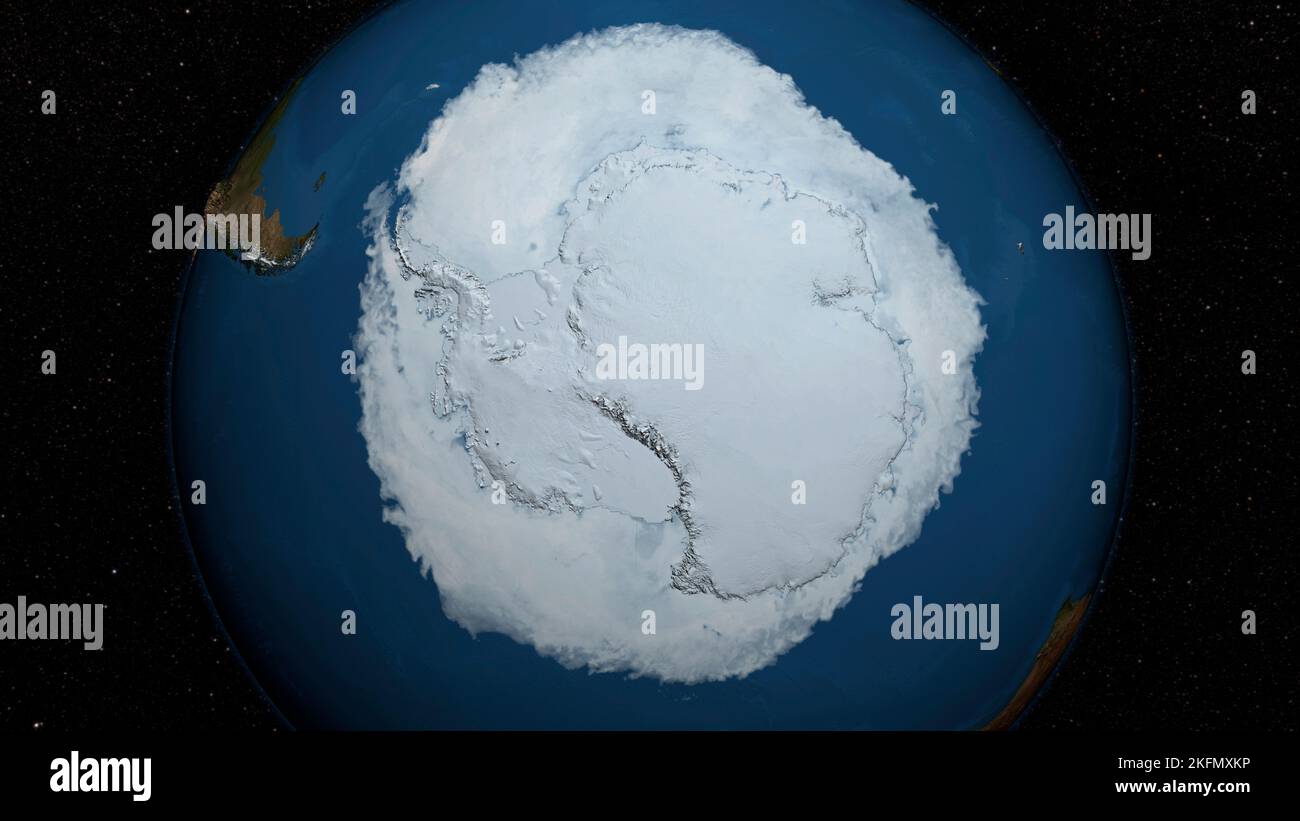 ANTÁRTIDA, TIERRA - 15 Octubre 2015 - 2015 Extensión máxima del hielo marino antártico rompe la raya de picos récord... la cubierta de hielo del océano Austral Re Foto de stock