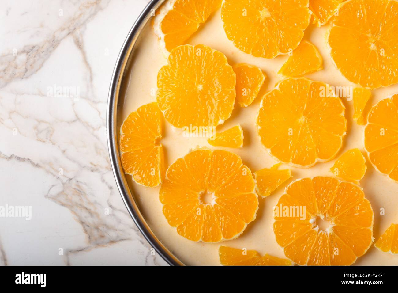 Tarta naranja fresca Foto de stock