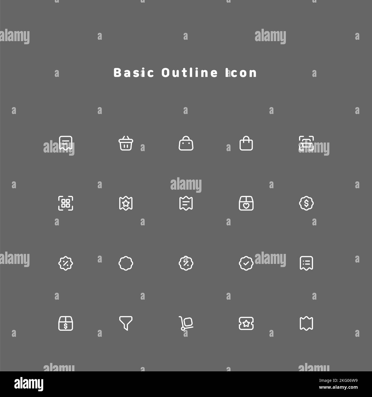 conjunto de iconos de línea básicos y mínimos para la interfaz web y móvil ui ux Foto de stock