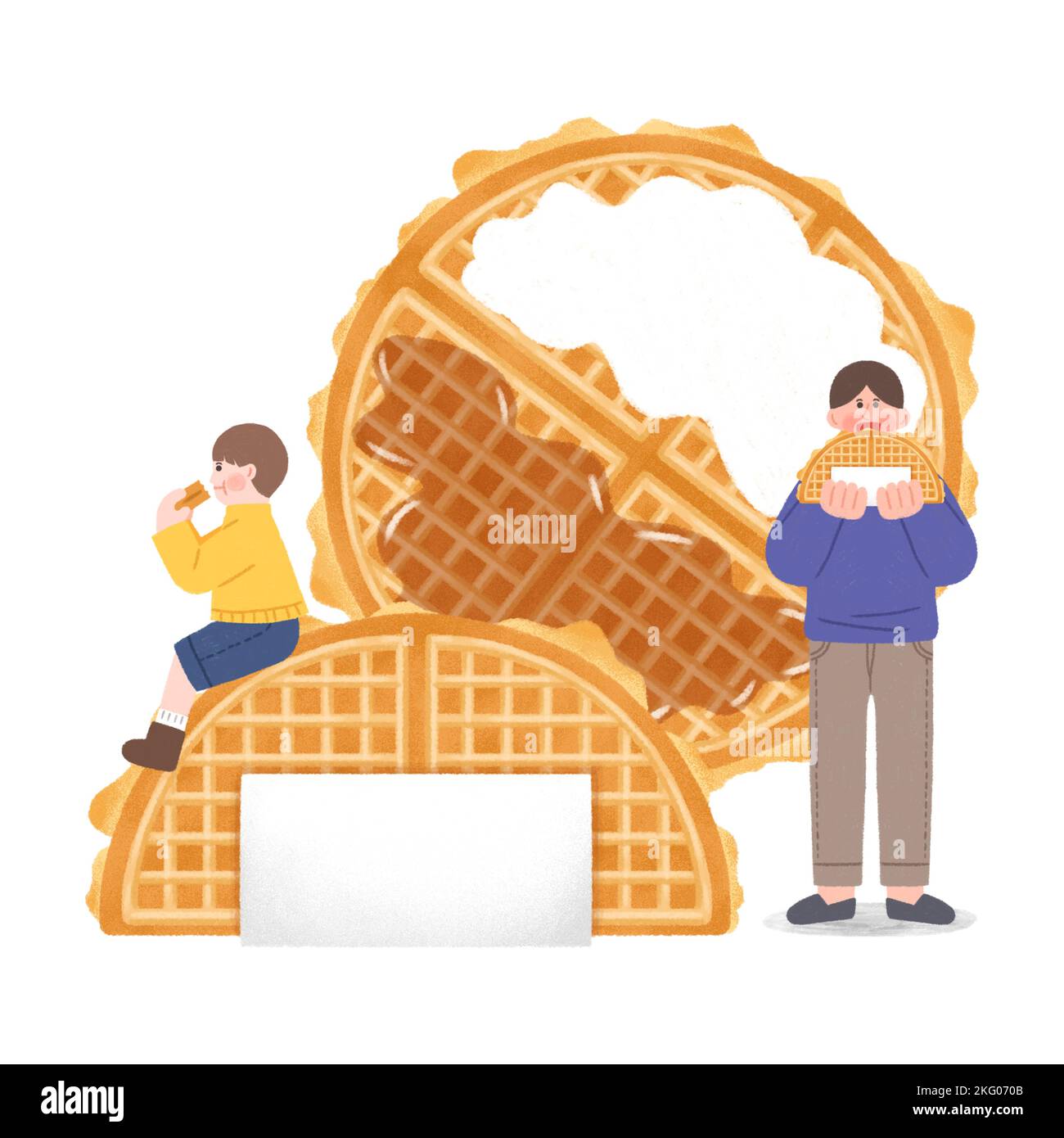 comida callejera de invierno coreana ilustration waffle Foto de stock
