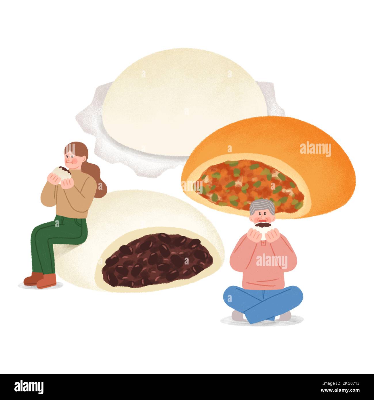 comida callejera de invierno coreana illustration hoppang Foto de stock