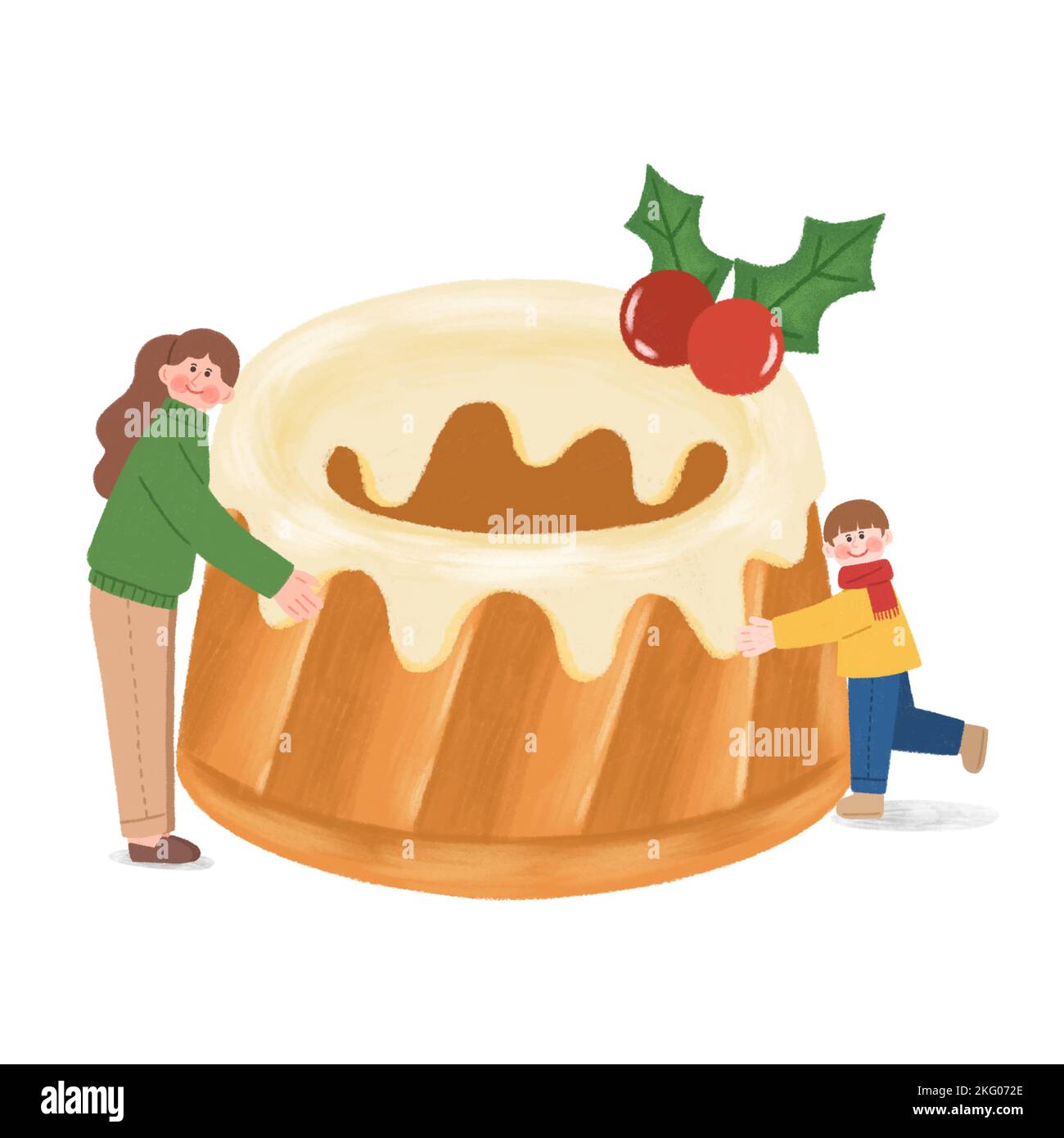 comida callejera de invierno coreana illustration cake Foto de stock