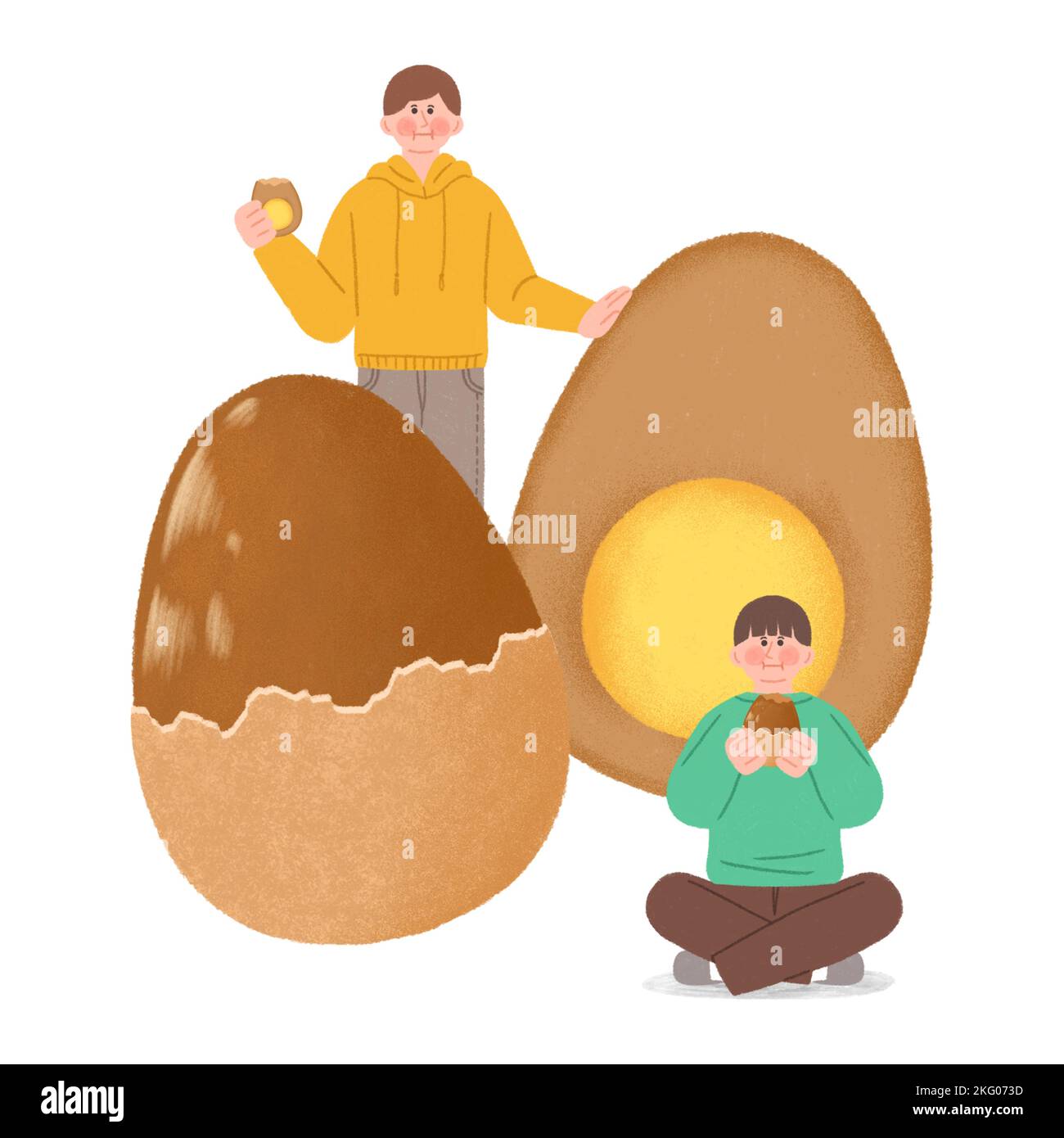 comida callejera de invierno coreana ilustración huevo asado Foto de stock