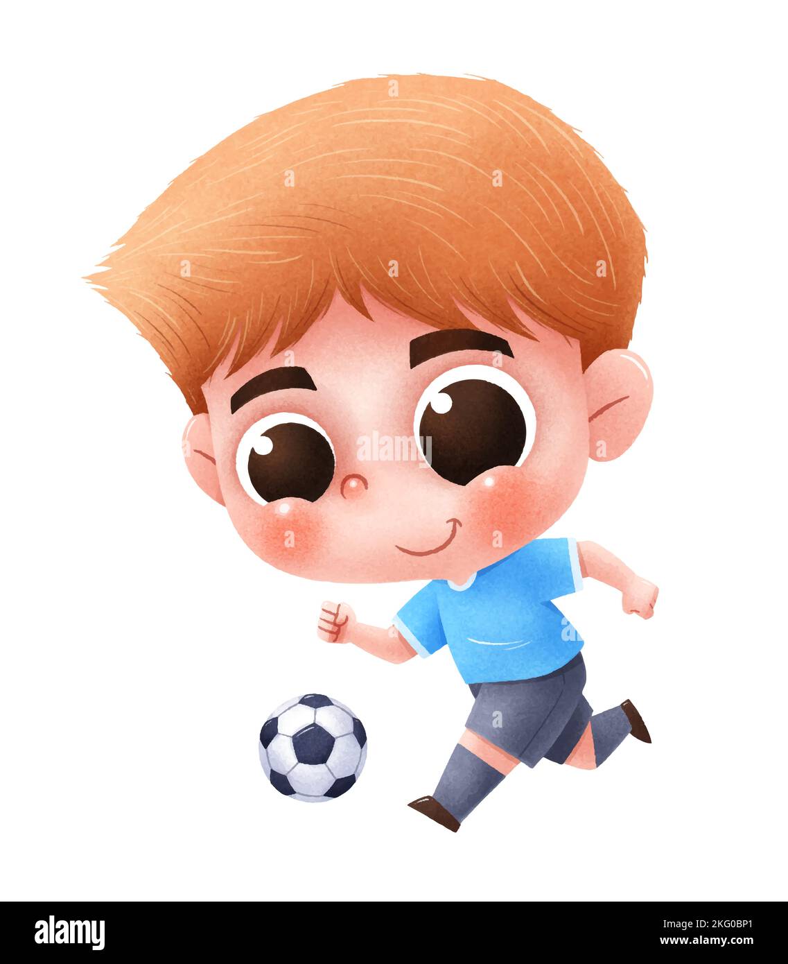 Ilustración Vectorial Del Niño Dibujos Animados Sosteniendo Pelota