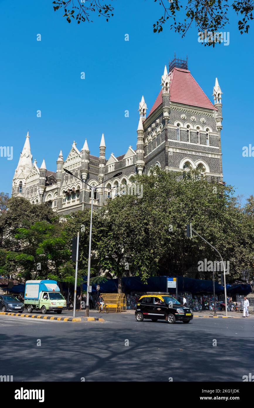 Edificio Oriental; Flora Fountain, Hutatma Chowk, Bombay, Mumbai, Maharashtra, India Foto de stock