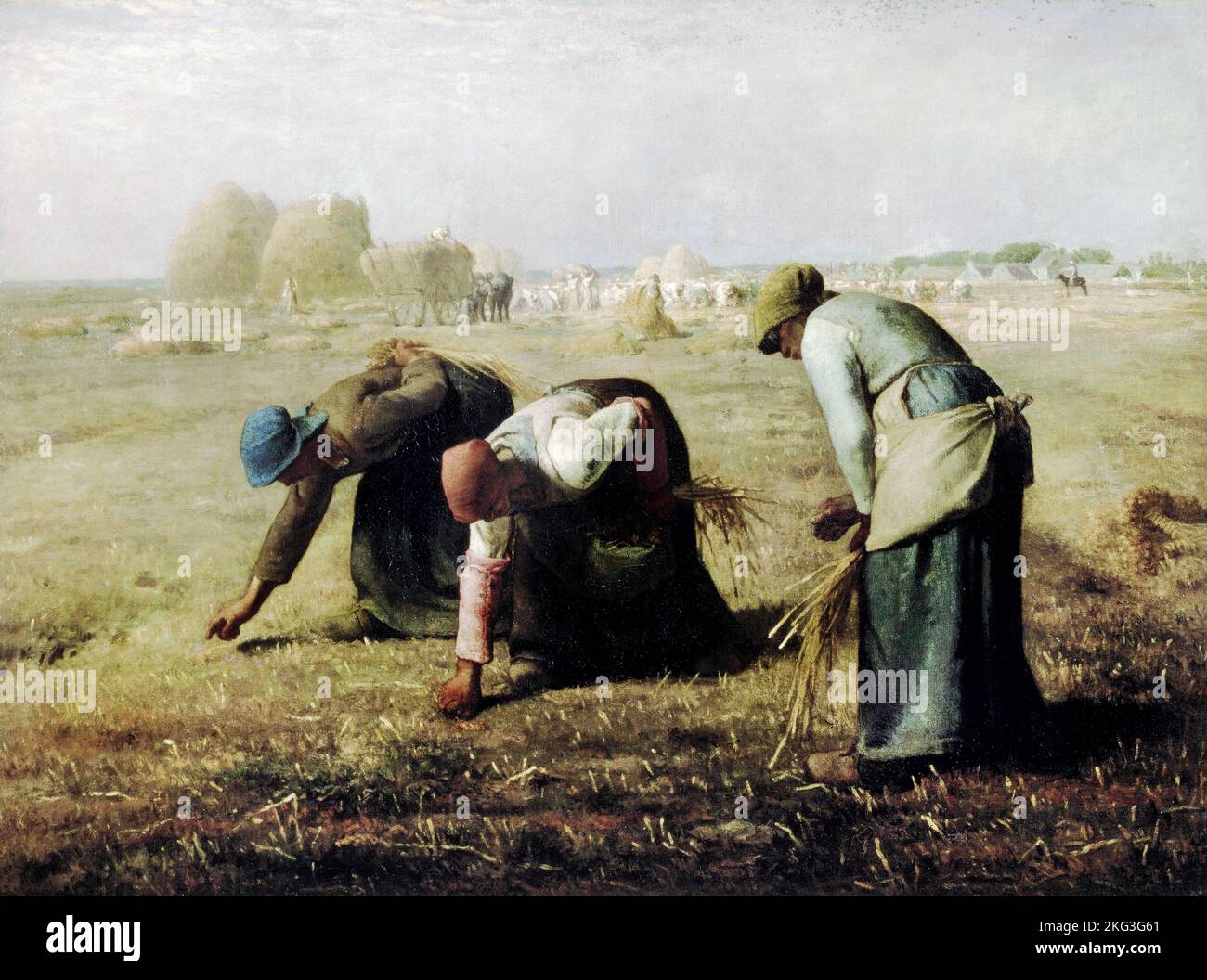 Jean-Francois Millet; The Gleaners; 1857; óleo sobre lienzo; Musee d'Orsay, París, Francia. Foto de stock