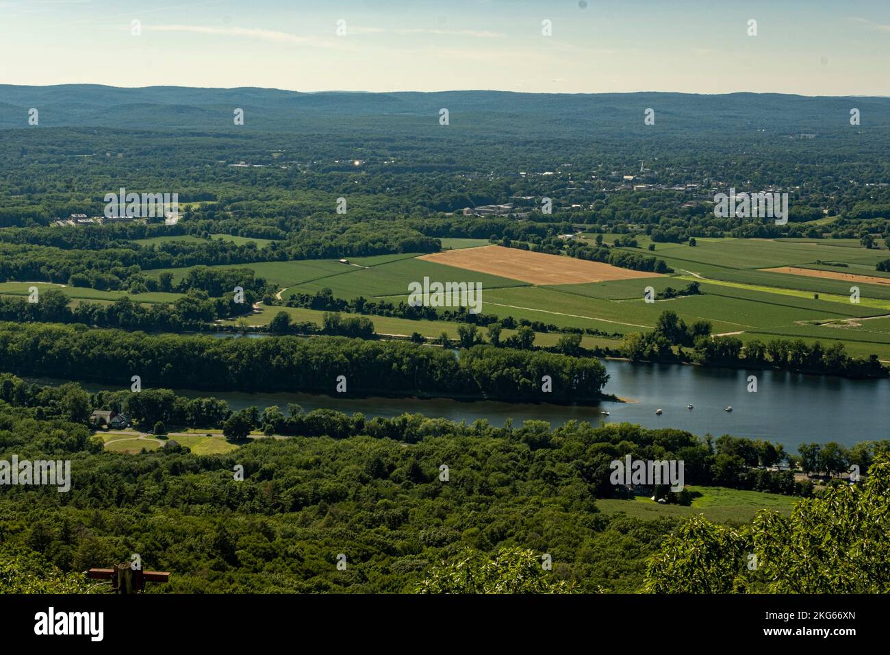 La vista desde la cima del Monte Holyoke en Hadley, Massachusetts Foto de stock