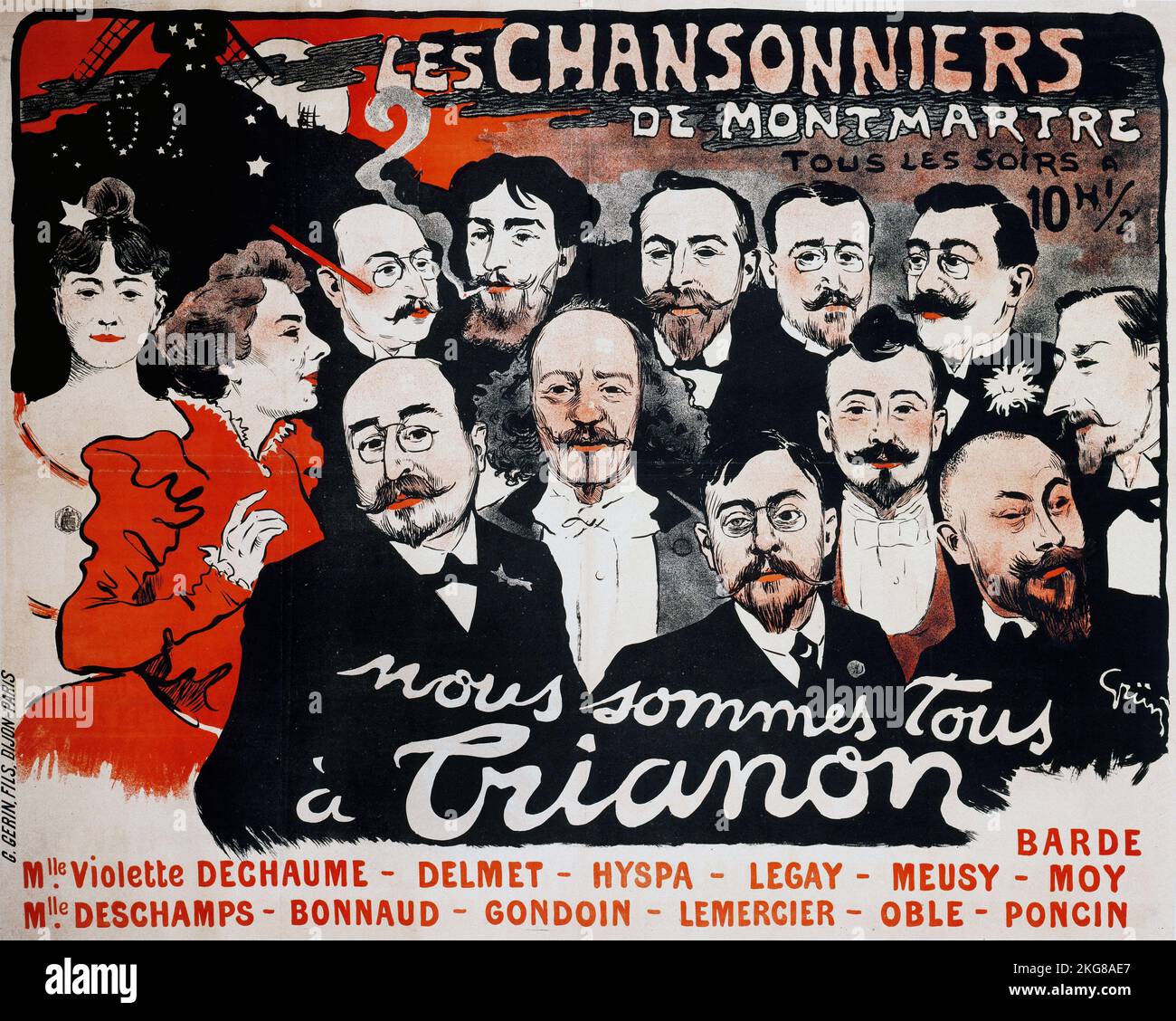 Les Chansonniers De Montmartre Tous Les Soirs A (1880-1900) Jules-Alexandre Grün (Francés, 1868-1934) Mejorado digitalmente Foto de stock