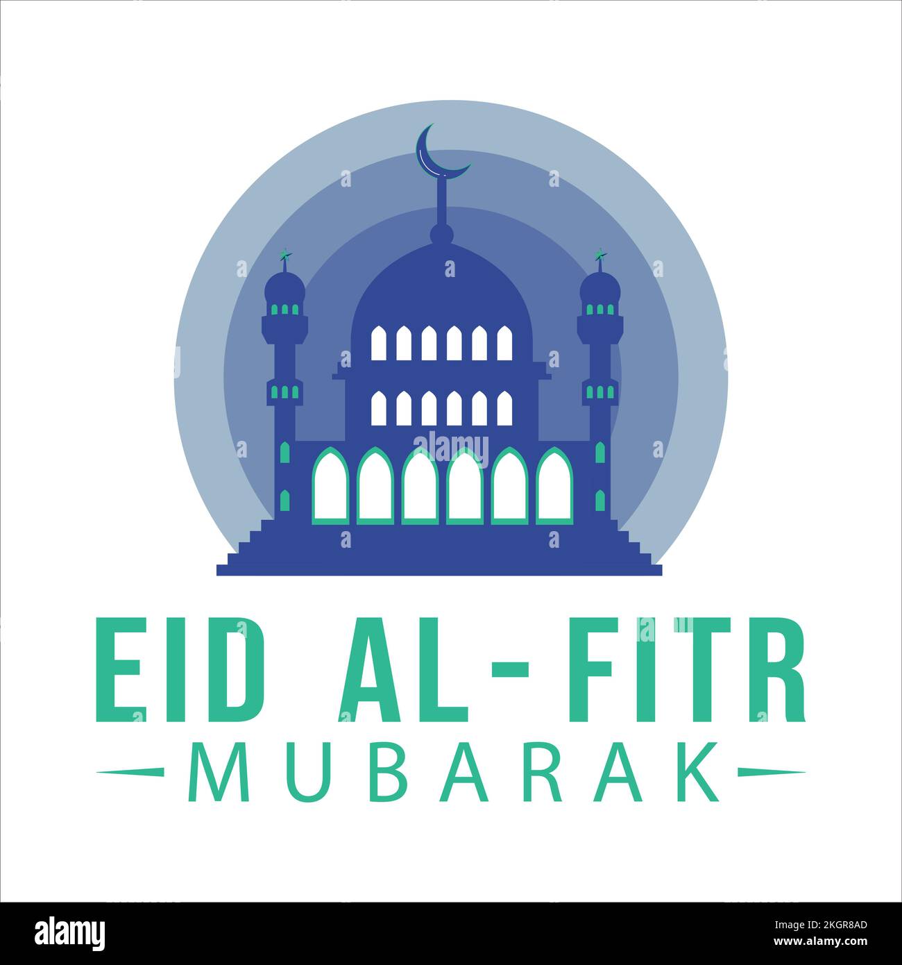 Beautiful Eid Al-Fitr Mubarak Efecto de texto verde sobre fondo blanco, Festival Musulmán Eid Al-Fitr Beautiful Text Effect, Eid Al-Fitr, Verde, Musulmán Blu Ilustración del Vector