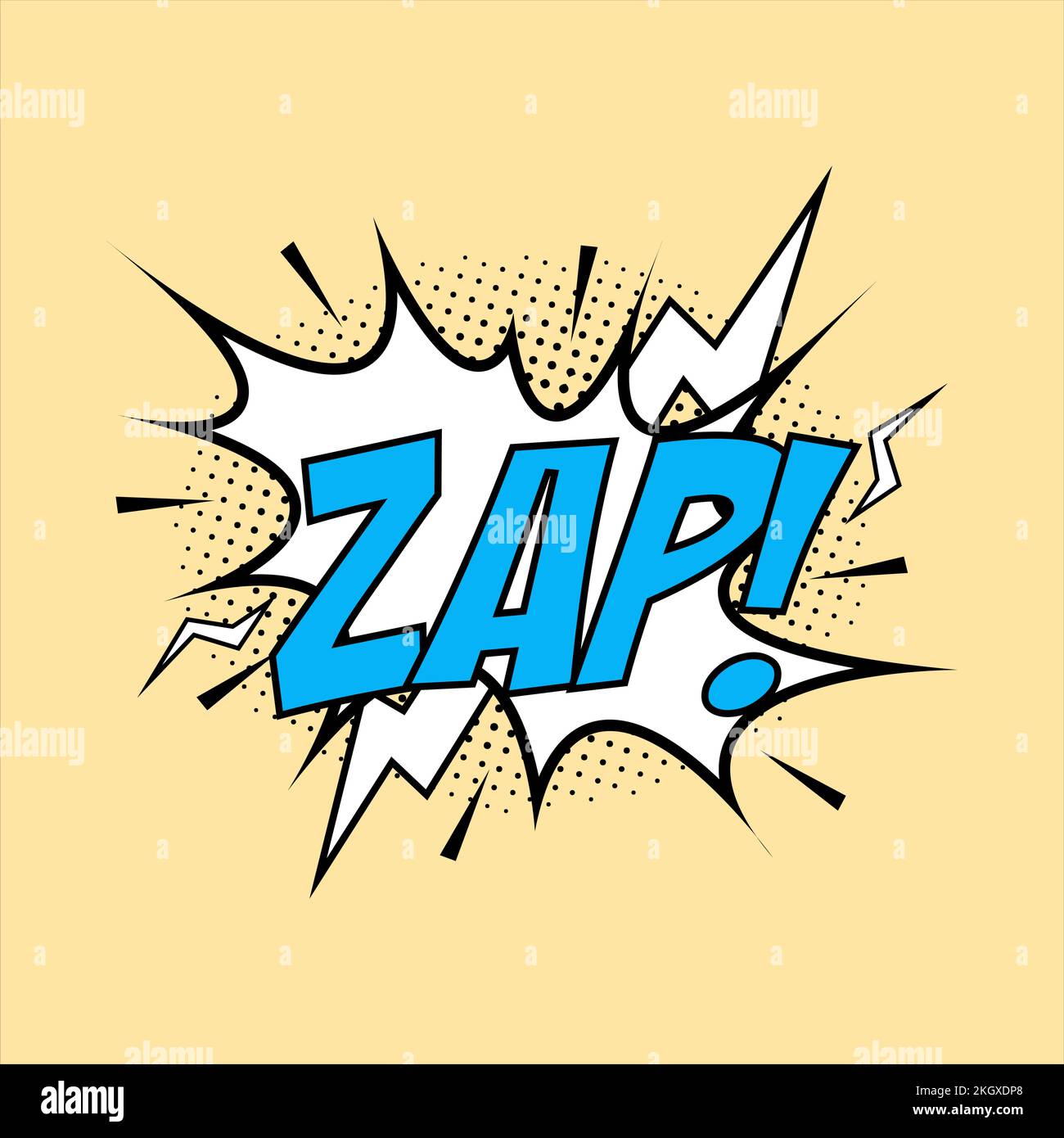 Explosión cómica de Zap. Vector de explosión cómica con burbuja