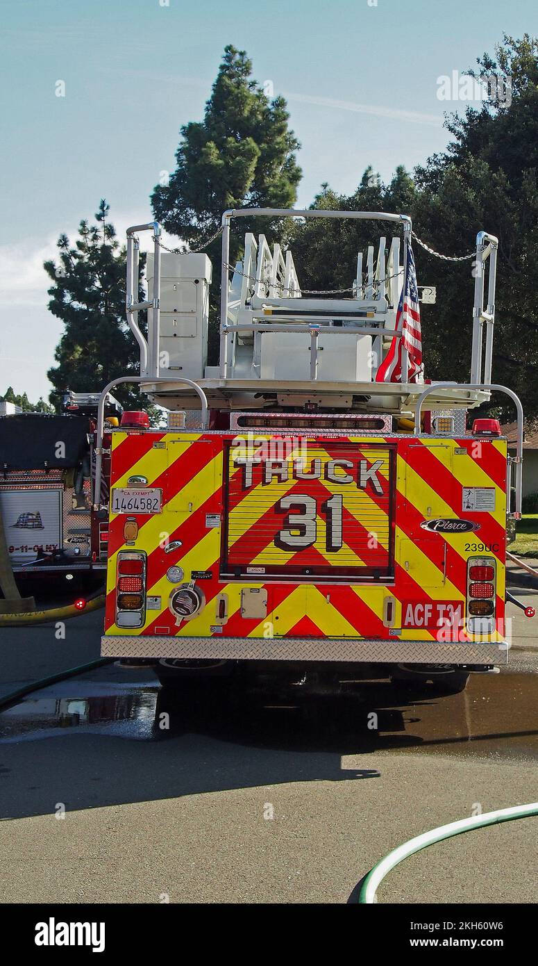 Camión de bomberos en Union City, California Foto de stock
