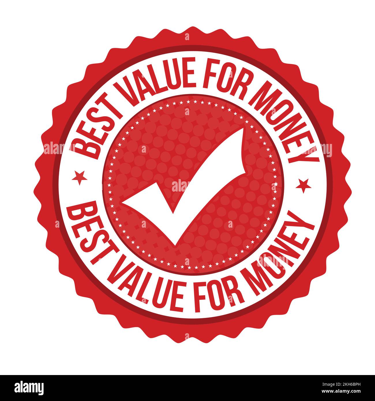 La mejor relación calidadprecio o etiqueta adhesiva sobre fondo blanco