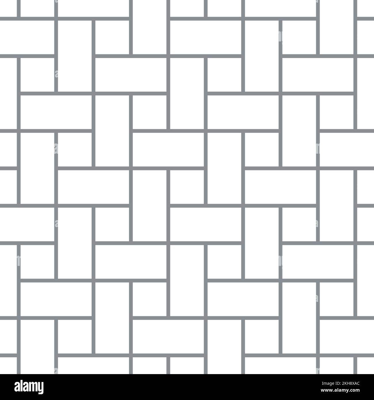 Patrón sin costuras de losas de pavimentación en forma de cuadrados y rectángulos. Papel pintado sencillo con estampado geométrico. Fondo vectorial monocromo. Ilustración del Vector