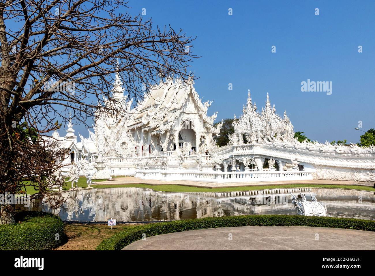 Wat Rong Khun o el Templo Blanco, Chiang Rai, Tailandia Foto de stock