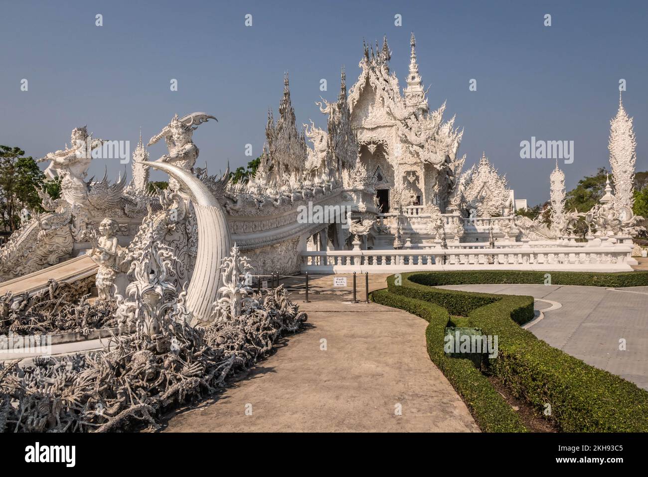 Wat Rong Khun o el Templo Blanco, Chiang Rai, Tailandia Foto de stock