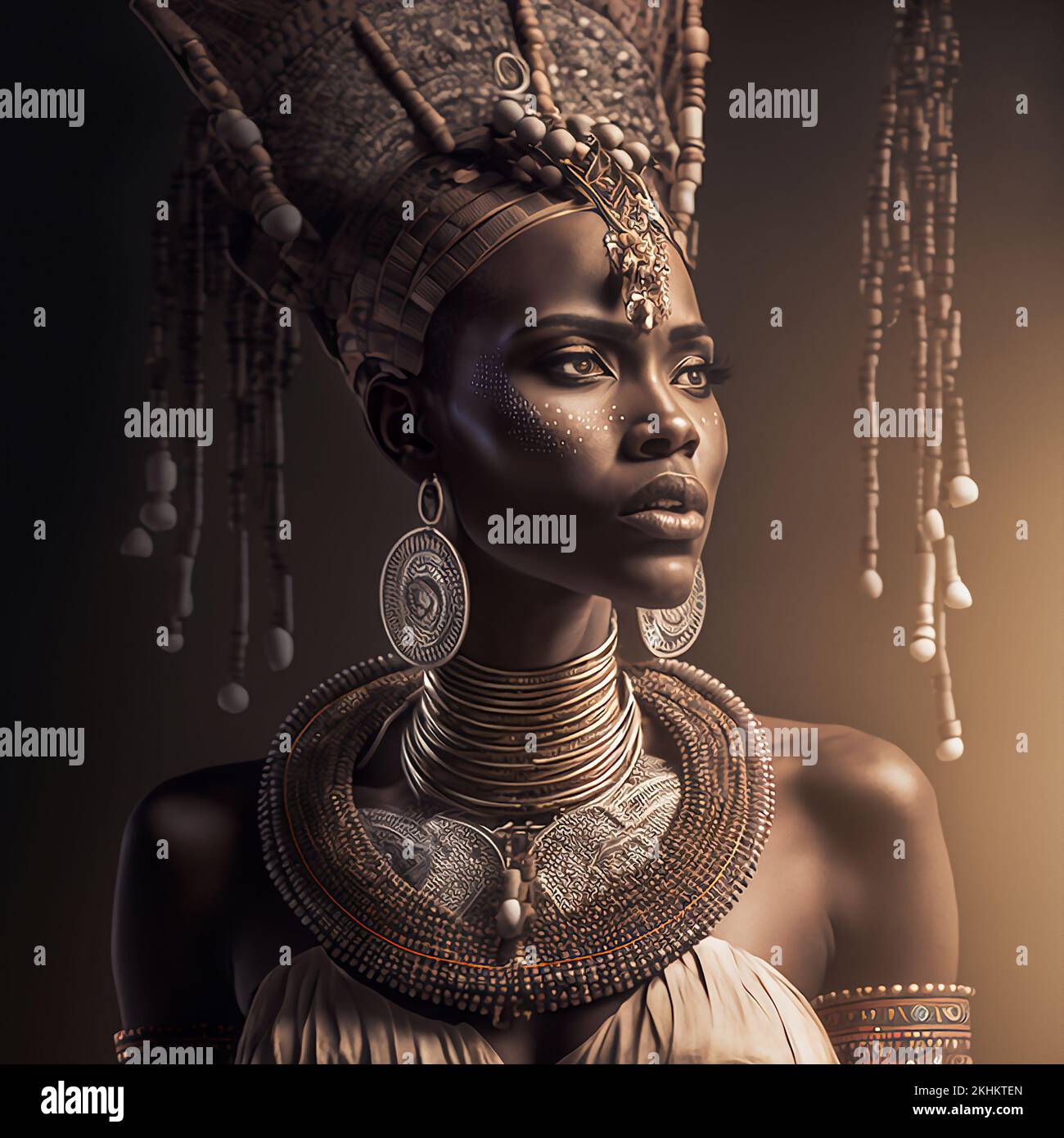 Ilustración de la antigua Diosa Africana, venerada por muchos por sus habilidades para curar a los enfermos, promover la prosperidad y traer fertilidad. Foto de stock