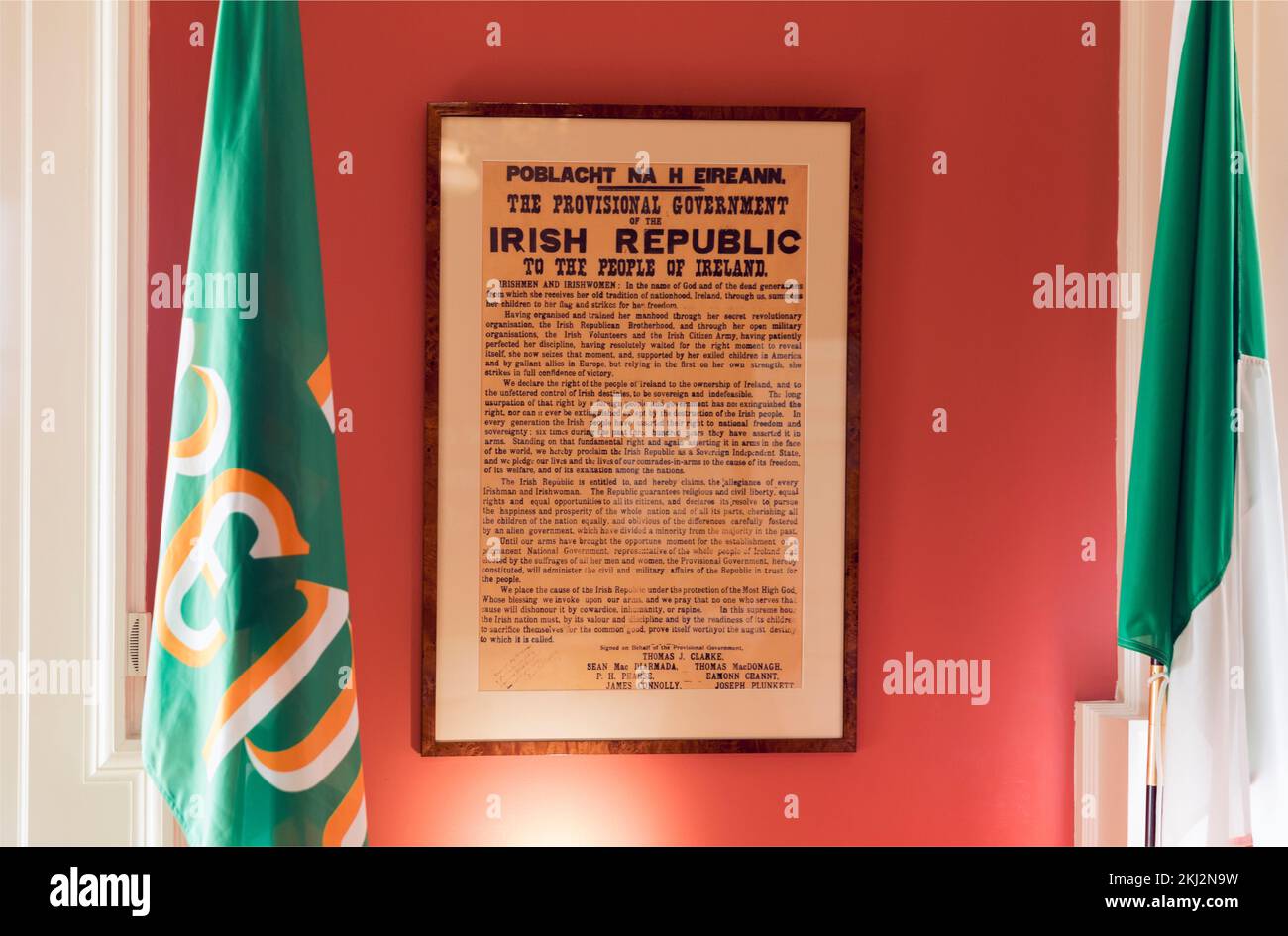 Irlanda, Dublín, Castillo de Dublín, Documento irlandés de proclamación de la independencia Foto de stock