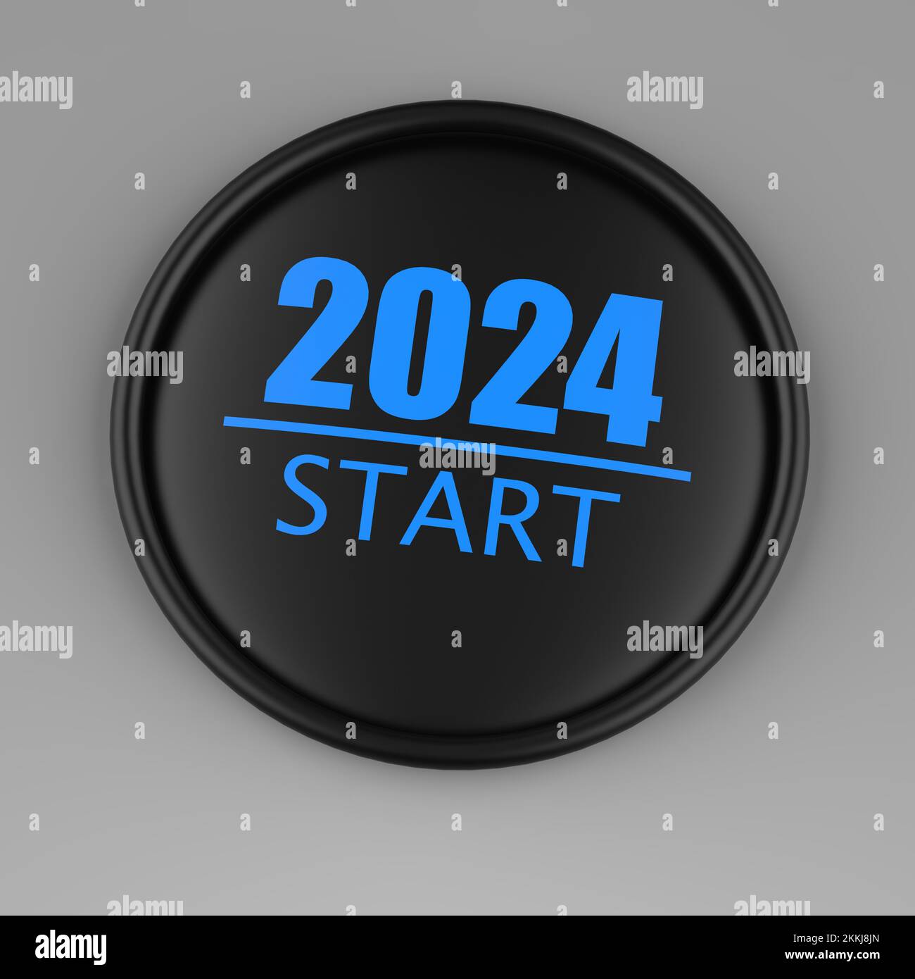 La representación 3D de feliz año nuevo 2022 brillante diseño de vector dorado Foto de stock