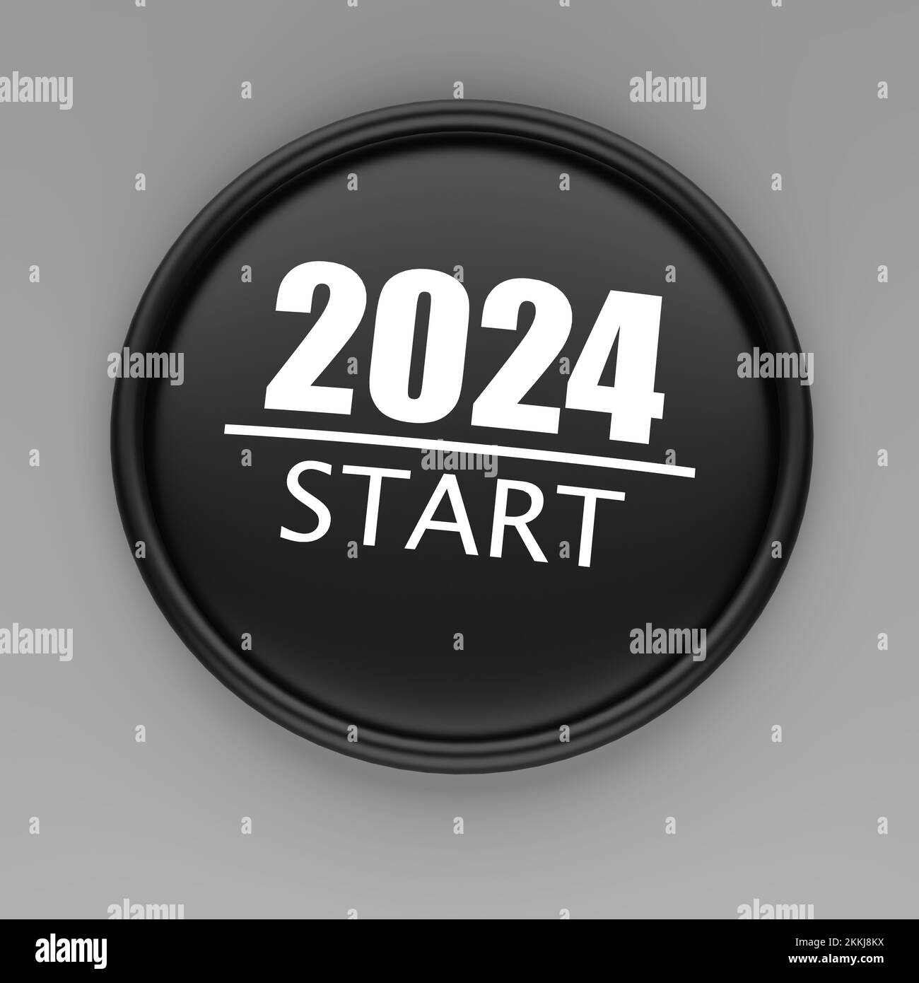 La representación 3D de feliz año nuevo 2022 brillante diseño de vector dorado Foto de stock