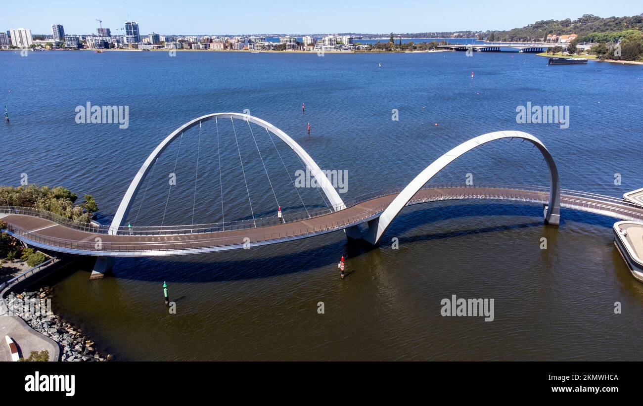 Puente Elizabeth Quay, Perth, WA, Australia Foto de stock