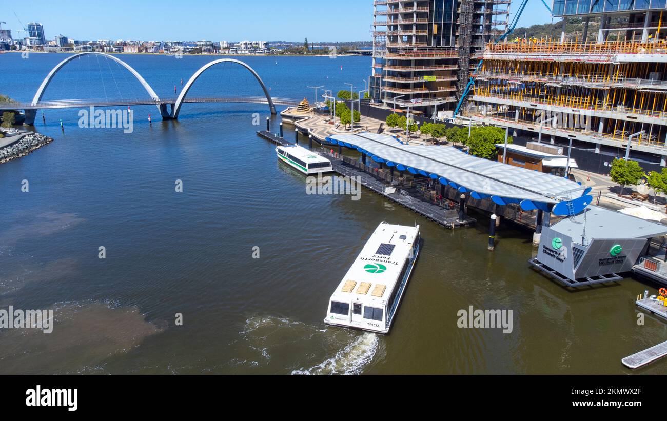 Ferry Elizabeth Quay, Elizabeth Quay, Perth, WA, Australia Foto de stock