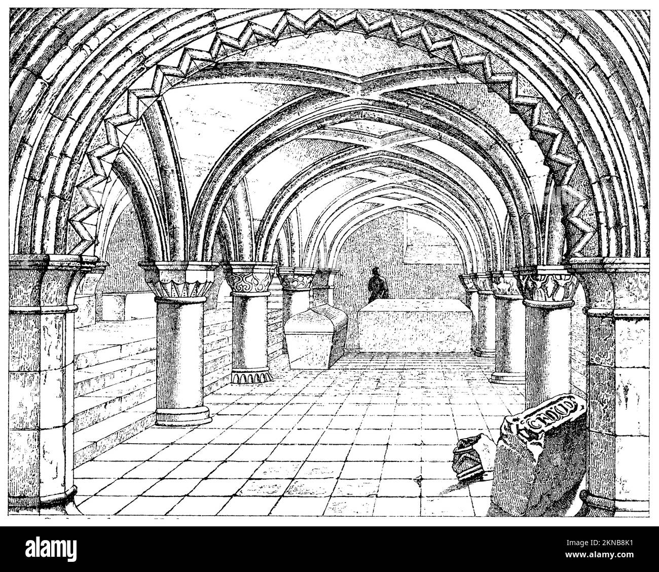 York Minster, Reino Unido, crypt, , (libro del cuadro, ), York Minster, Vereinigtes Königreich, Krypta, cathédrale d'York, Royaume-Uni, cripta Foto de stock