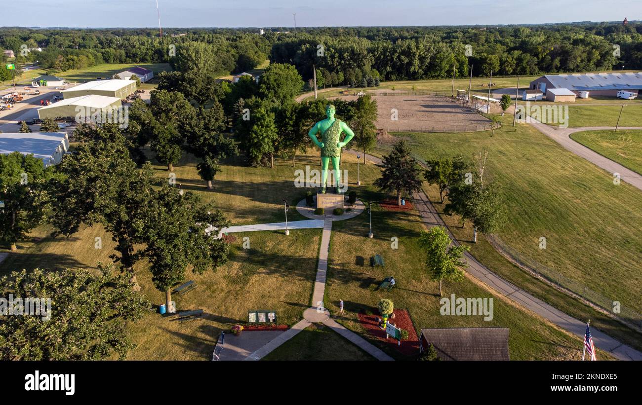 Estatua del Gigante Verde en la Tierra Azul, Minnesota, EE.UU Foto de stock
